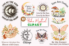 Boho Mystical Clipart Bundle - CraftNest - Digital Crafting and Art