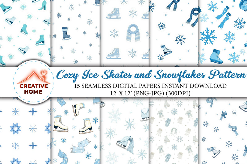 Cozy Ice Skates & Snowflakes Clipart Bundle - CraftNest - Digital Crafting and Art