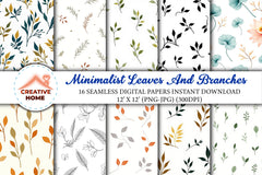 Minimalist Leaves & Branches Clipart Bundle - CraftNest - Digital Crafting and Art
