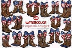 Coquette Cowgirl 4th July Clipart Bundle - CraftNest - Digital Crafting and Art