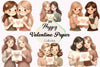 Valentine Girls Clipart Bundle
