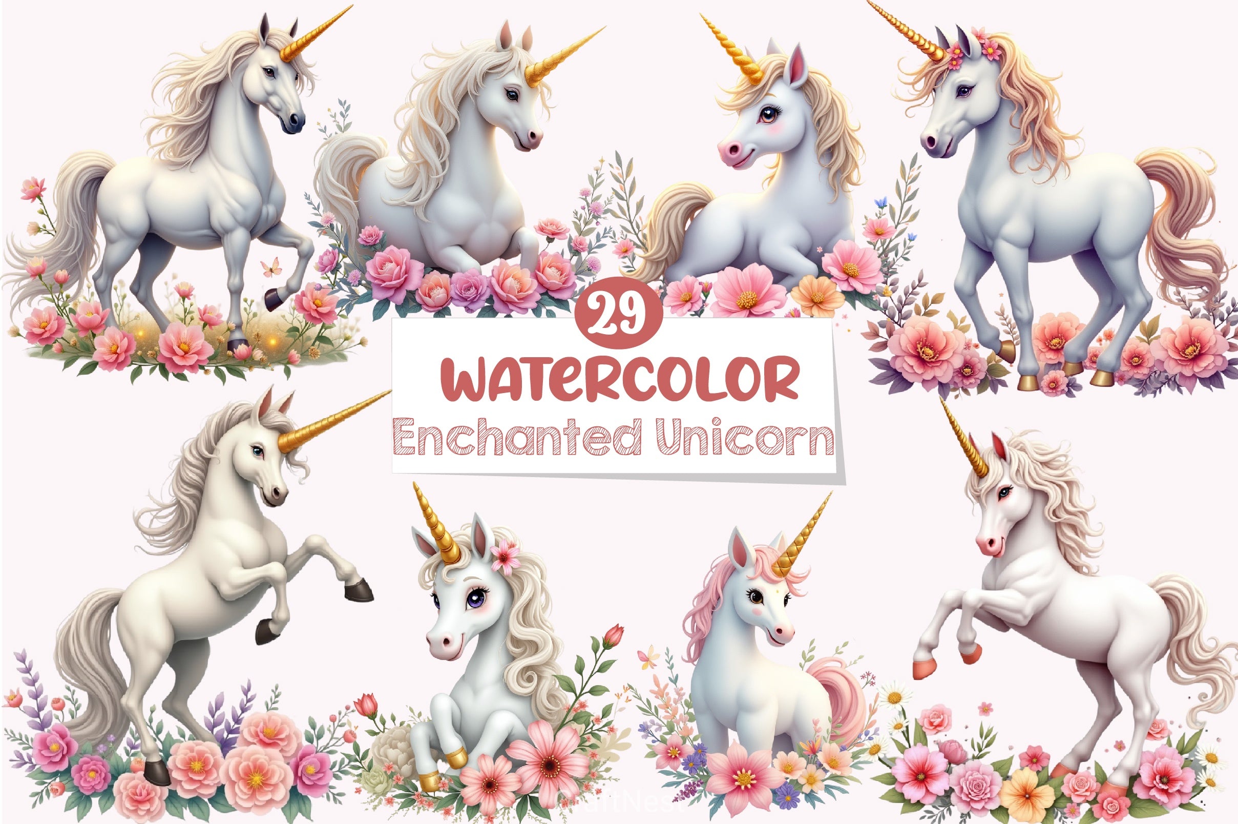 Enchanted Unicorn Clipart Bundle - CraftNest - Digital Crafting and Art