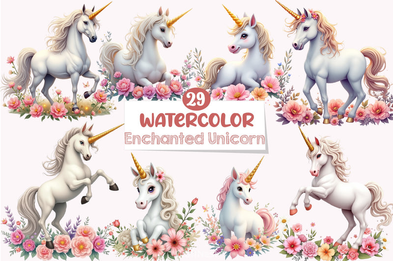 Enchanted Unicorn Clipart Bundle - CraftNest - Digital Crafting and Art