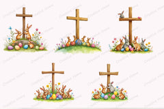 Easter Cross Rabbits Clipart Bundle - CraftNest - Digital Crafting and Art