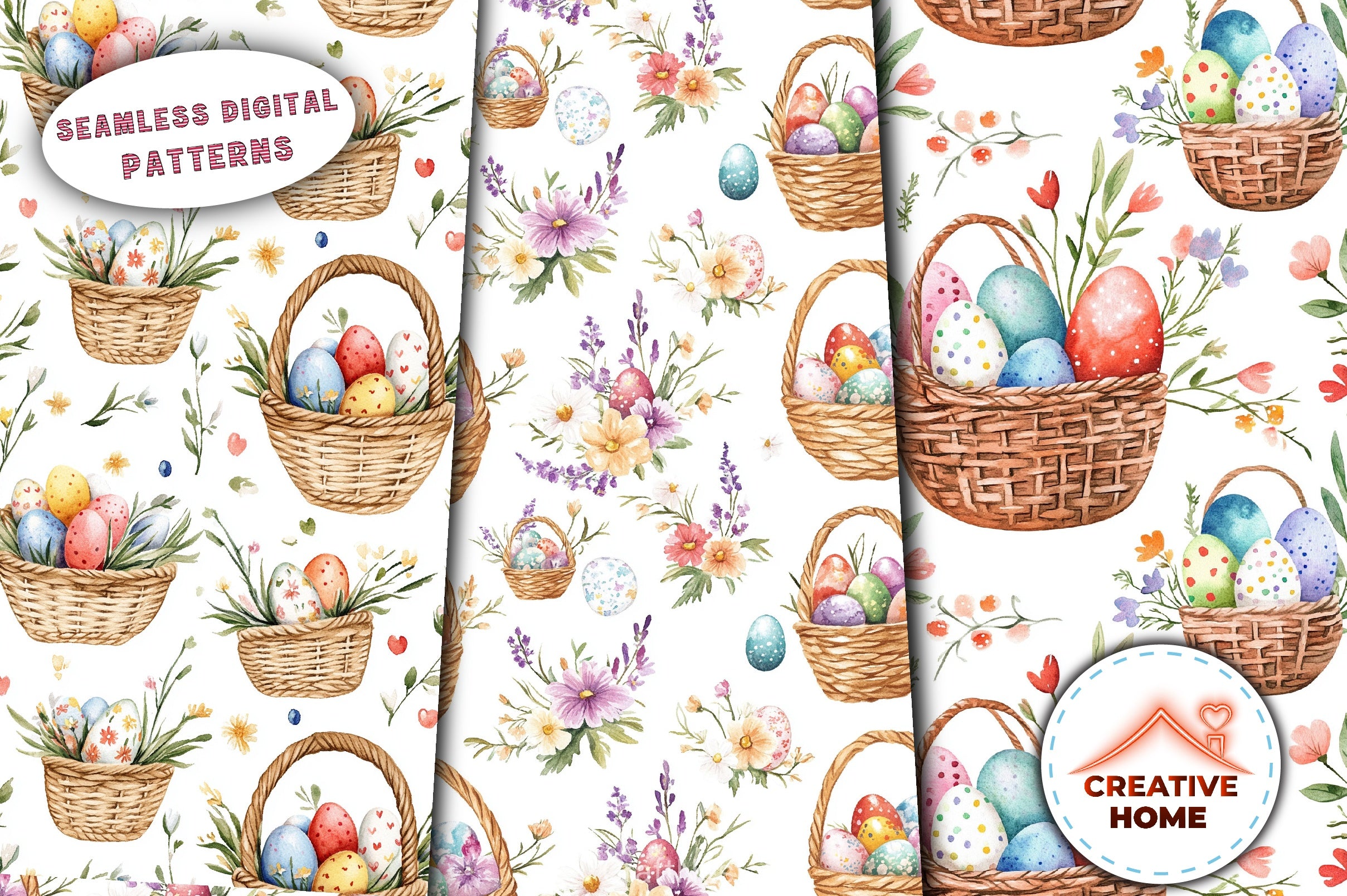 Easter Egg Basket Clipart Bundle 5 - CraftNest - Digital Crafting and Art