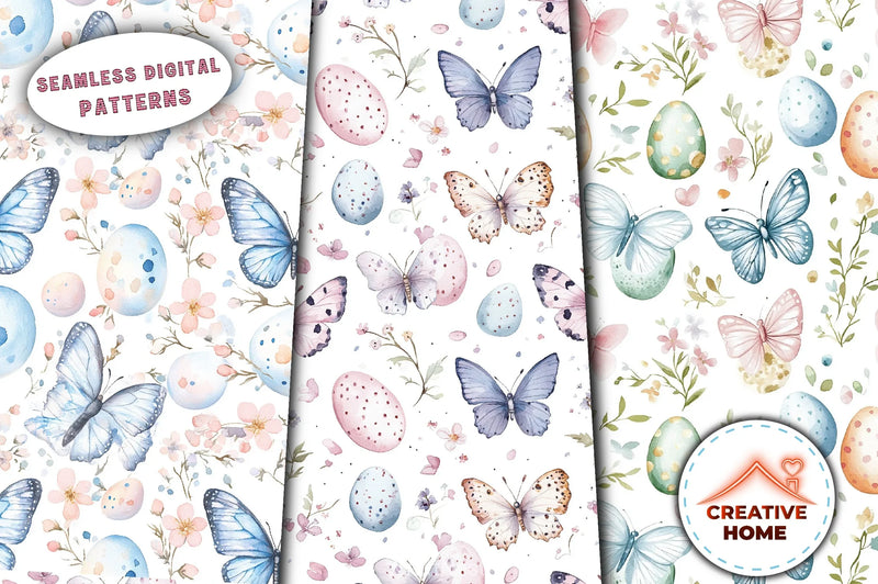 Easter Butterflies Floral Clipart Bundle - CraftNest - Digital Crafting and Art