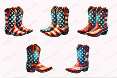 4th of July Cowboy Boot Clipart Bundle - CraftNest - Digital Crafting and Art
