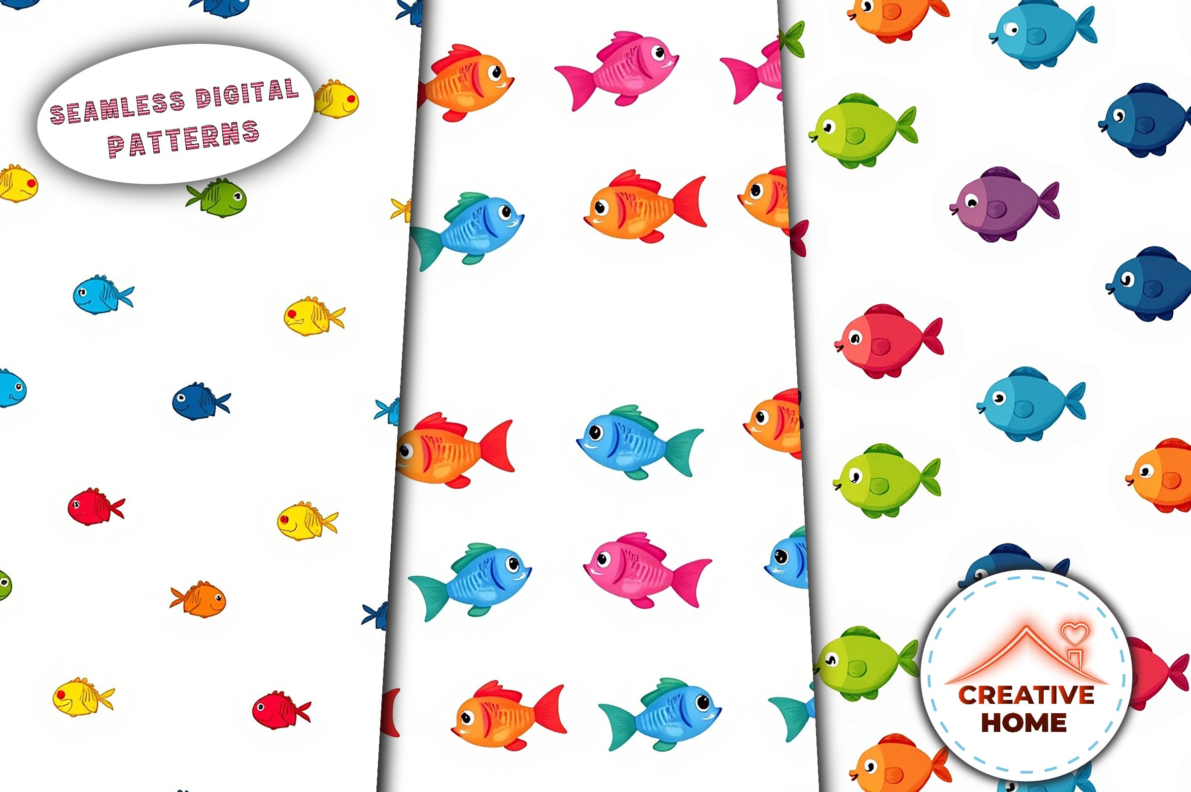 Cartoon Fish Pattern Clipart Bundle - CraftNest - Digital Crafting and Art