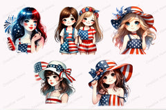 4th of July Girl Clipart Bundle - CraftNest - Digital Crafting and Art