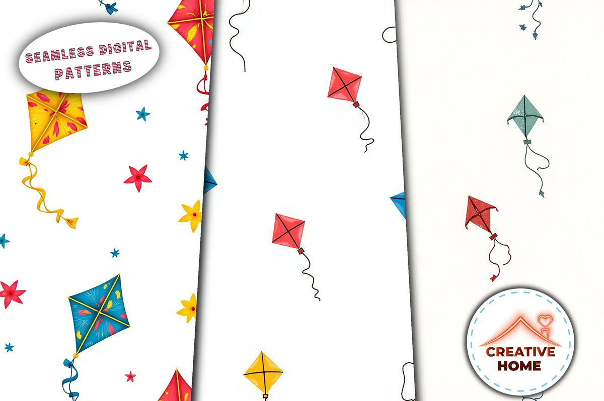 7 Inch Kite Pattern Colorful Kite Pattern Clipart Bundle