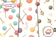 Cozy Yarn & Needle Pattern Clipart Bundle - CraftNest - Digital Crafting and Art