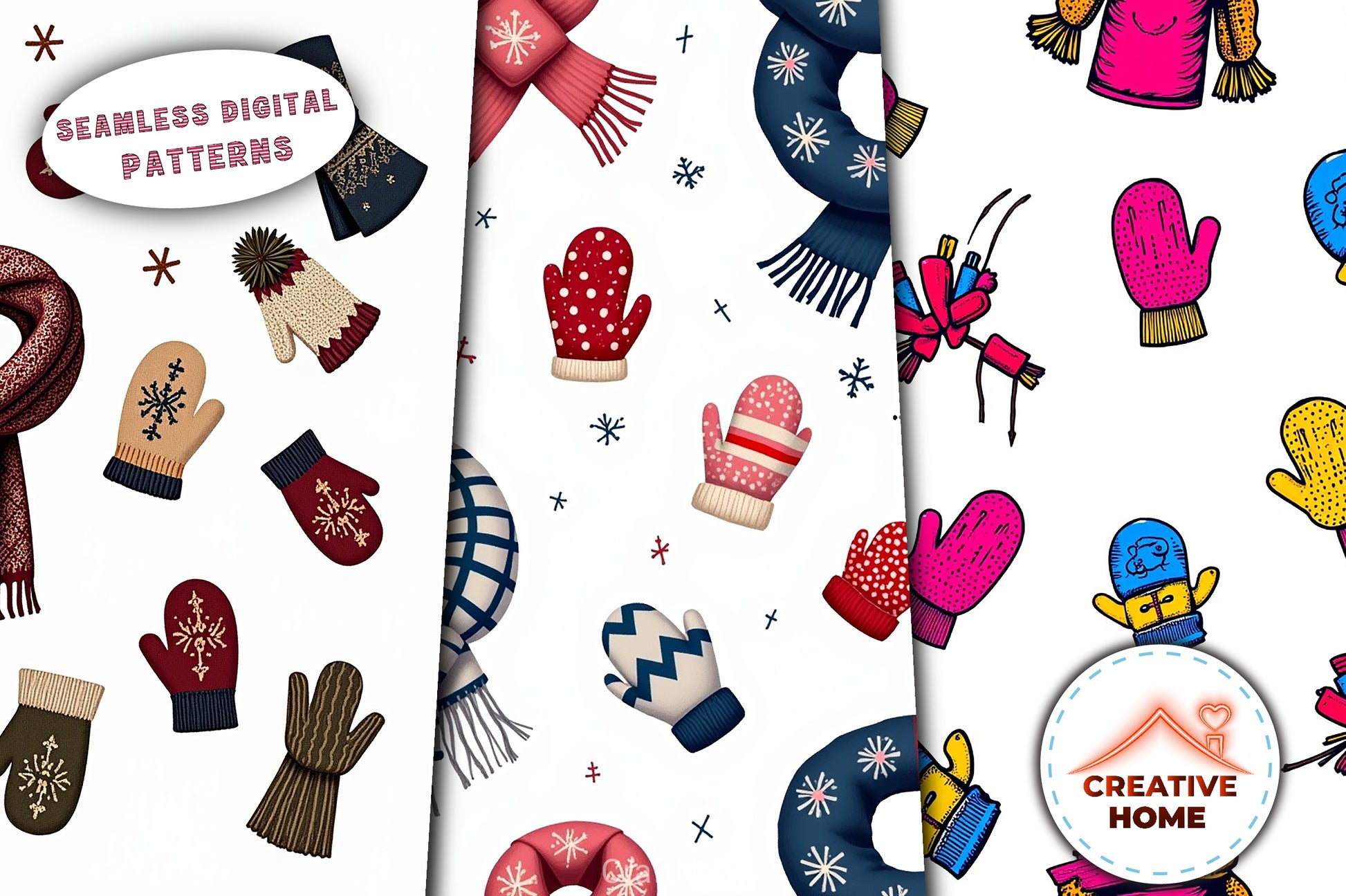 Cozy Scarves & Mittens Clipart Bundle - CraftNest - Digital Crafting and Art