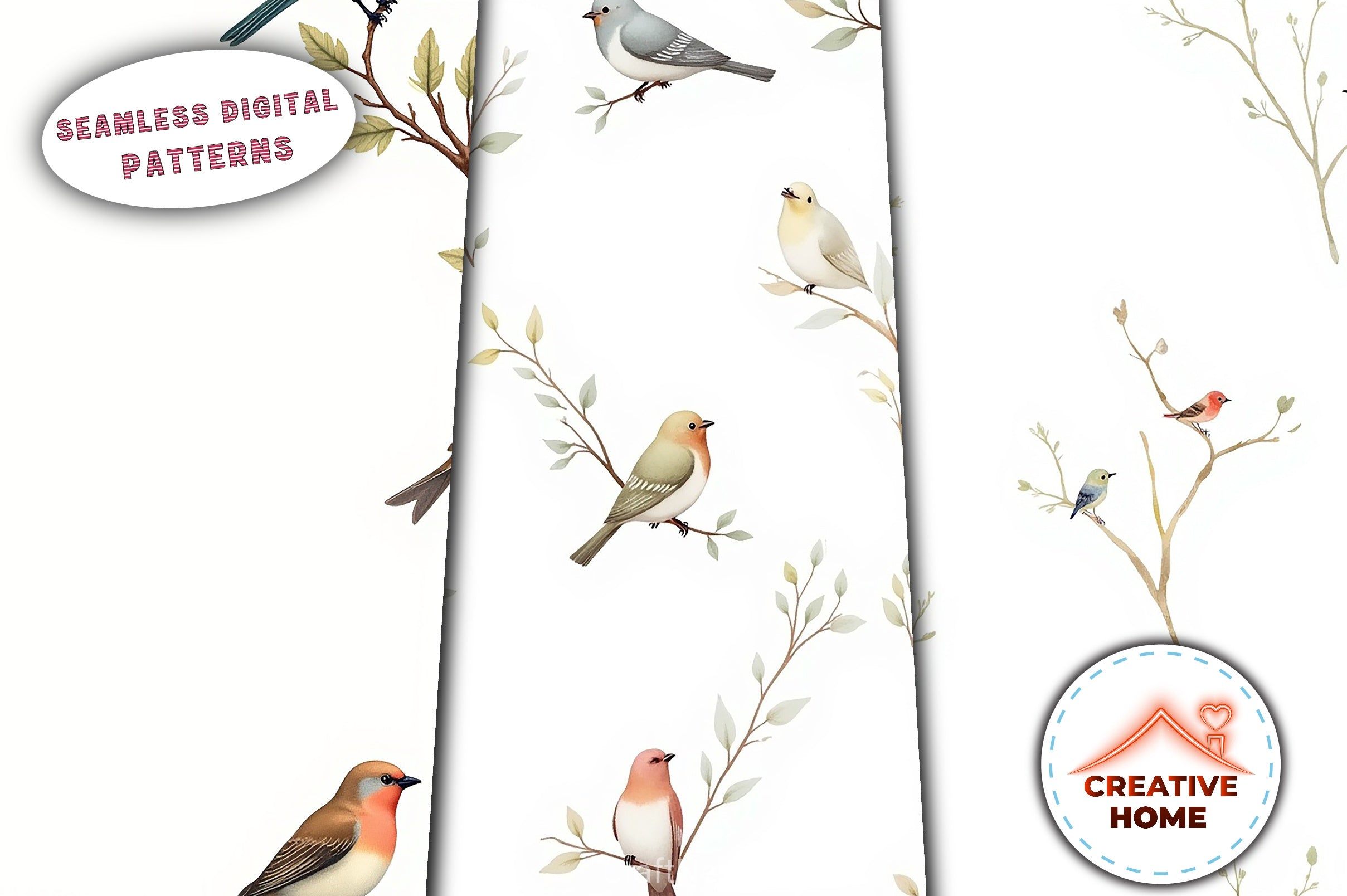 Delicate Bird Pattern Clipart Bundle - CraftNest - Digital Crafting and Art