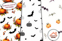 Halloween Pumpkins & Bats Clipart Bundle - CraftNest - Digital Crafting and Art