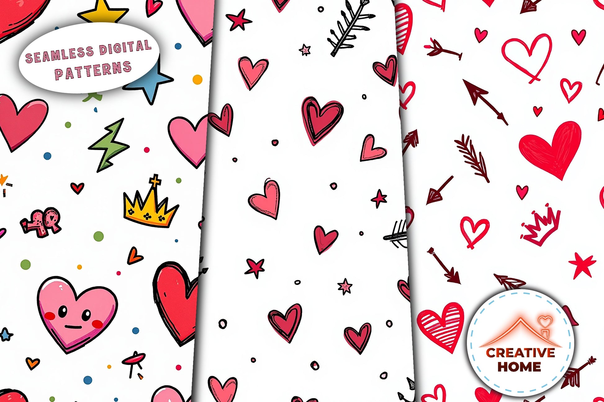 Hearts, Arrows, Stars & Crowns Clipart Bundle - CraftNest - Digital Crafting and Art