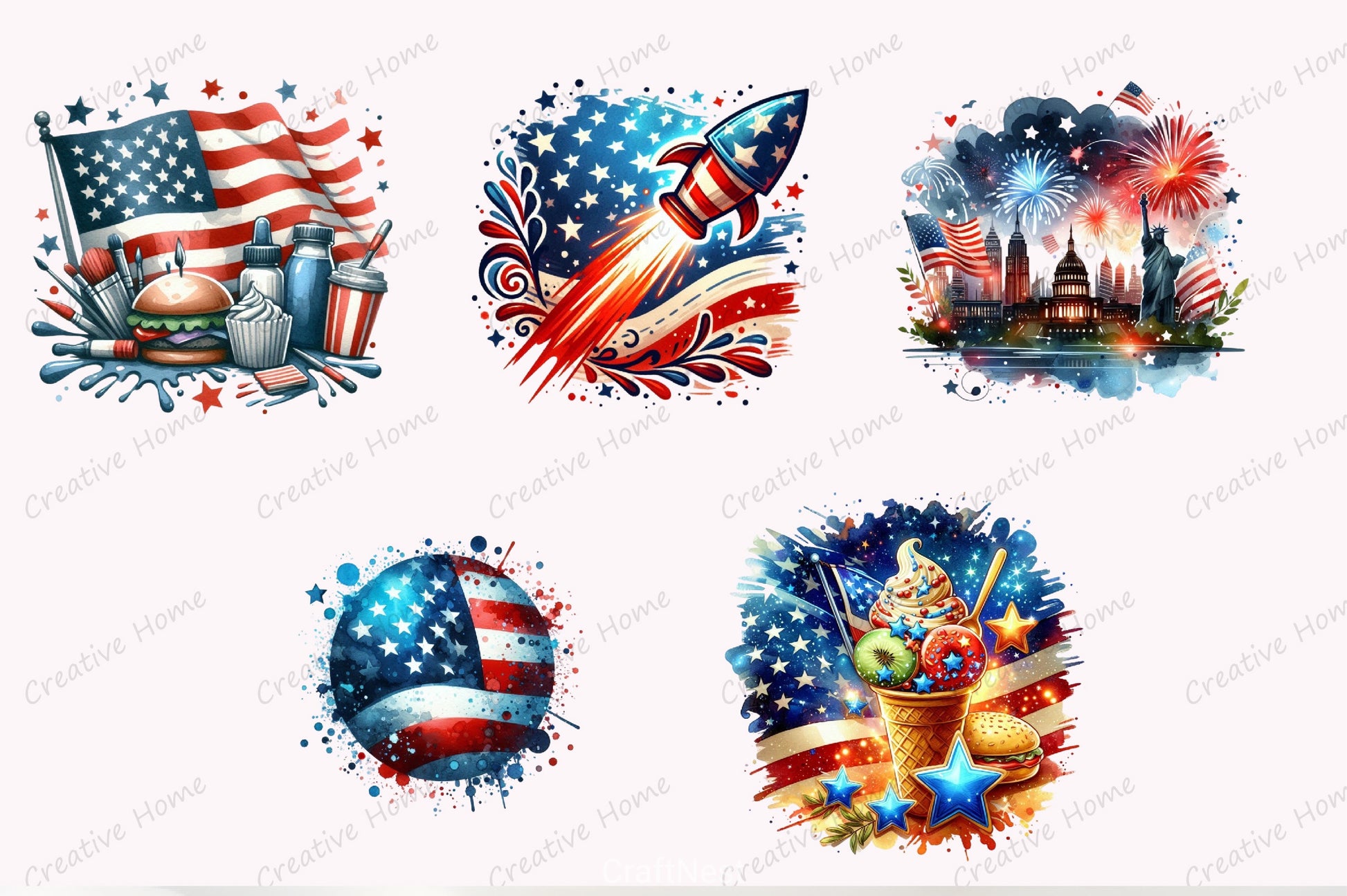 4th of July Clipart Bundle 14 - CraftNest - Digital Crafting and Art