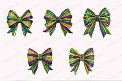 Mardi Gras Coquette Bow Clipart Bundle 6 - CraftNest - Digital Crafting and Art