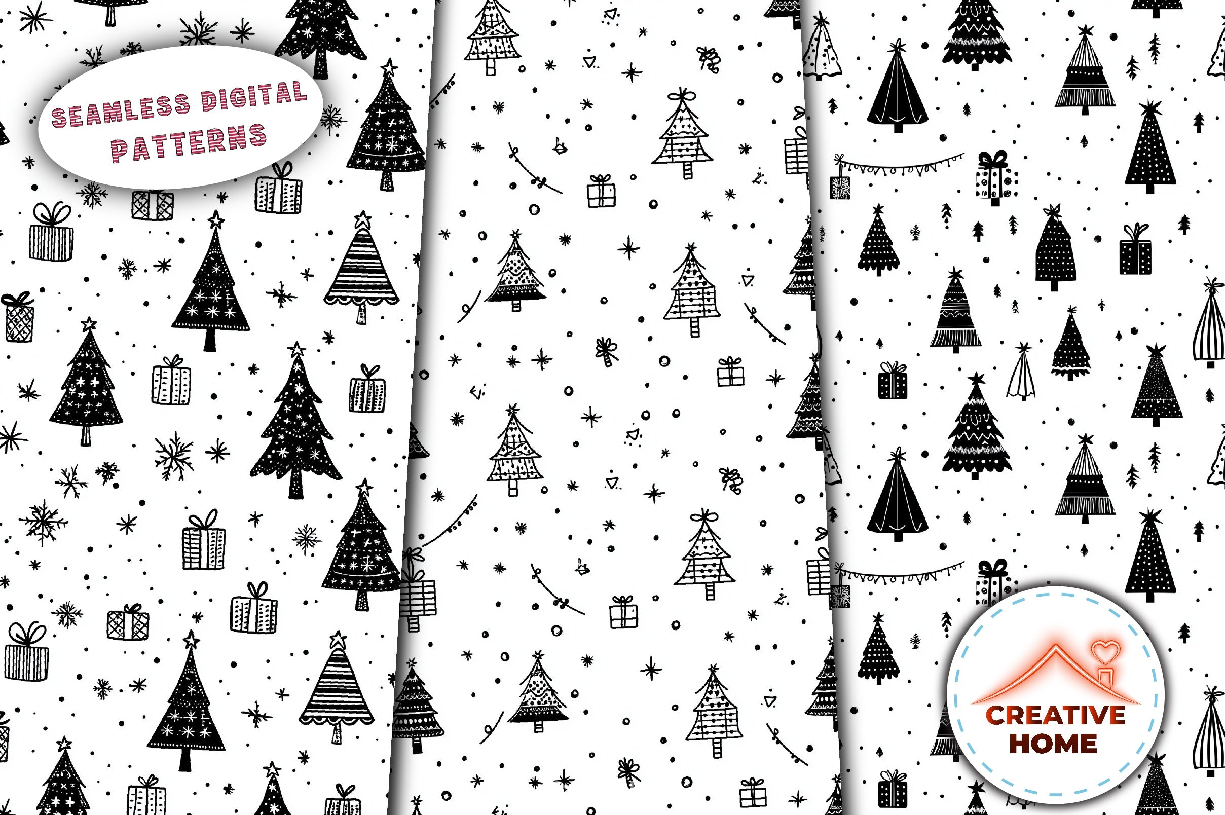 Christmas Trees & Presents Clipart Bundle - CraftNest - Digital Crafting and Art