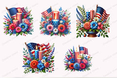 Patriotic Floral Clipart Bundle 2 - CraftNest - Digital Crafting and Art