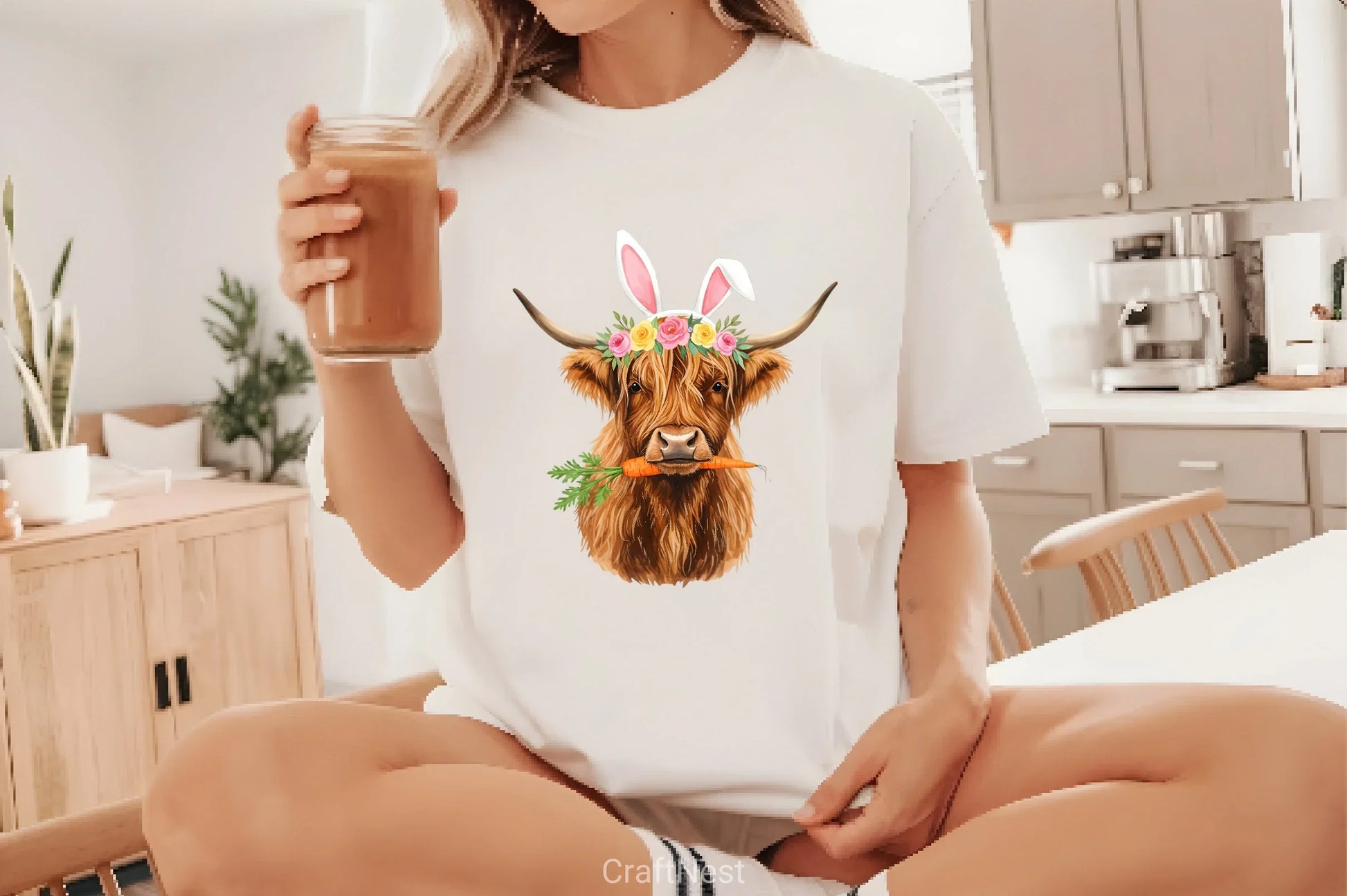 Happy Easter Heifer Cow Clipart Bundle - CraftNest - Digital Crafting and Art