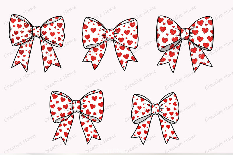 Whimsical Heart Bow Clipart Bundle - CraftNest - Digital Crafting and Art