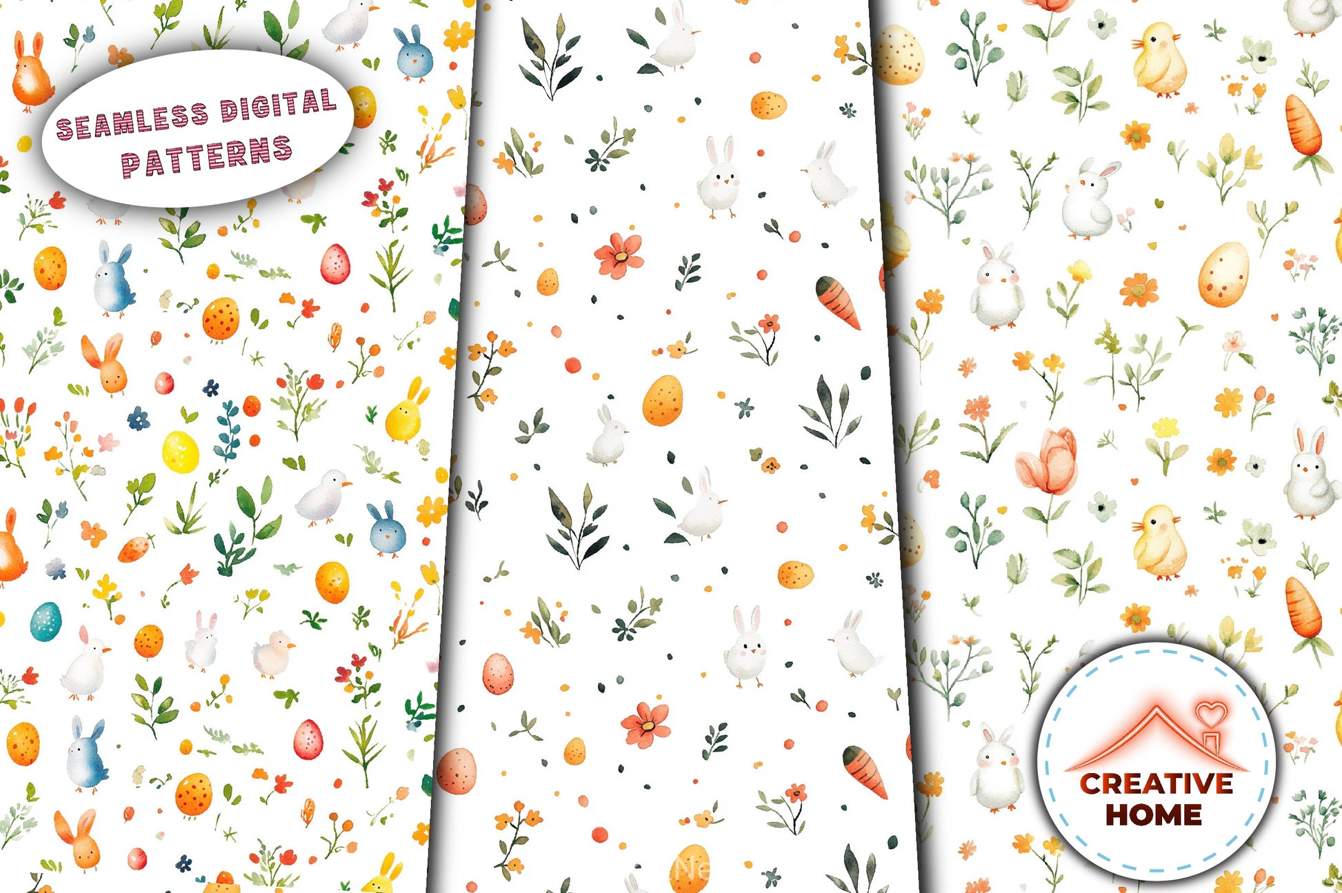 Easter Bunnies Lambs Chick Clipart Bundle - CraftNest - Digital Crafting and Art