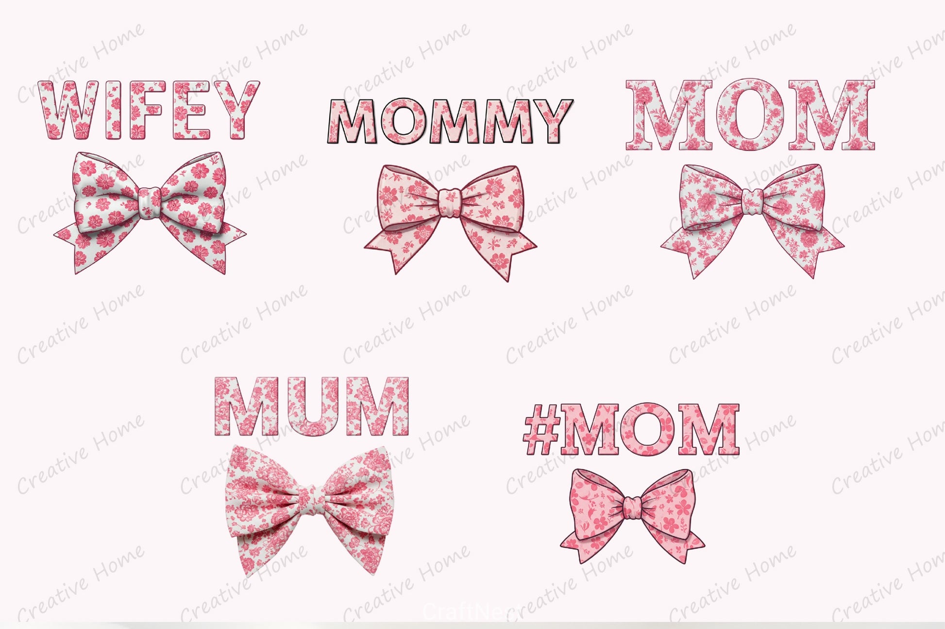 Pink Chinoiserie Clipart Bundle - CraftNest - Digital Crafting and Art