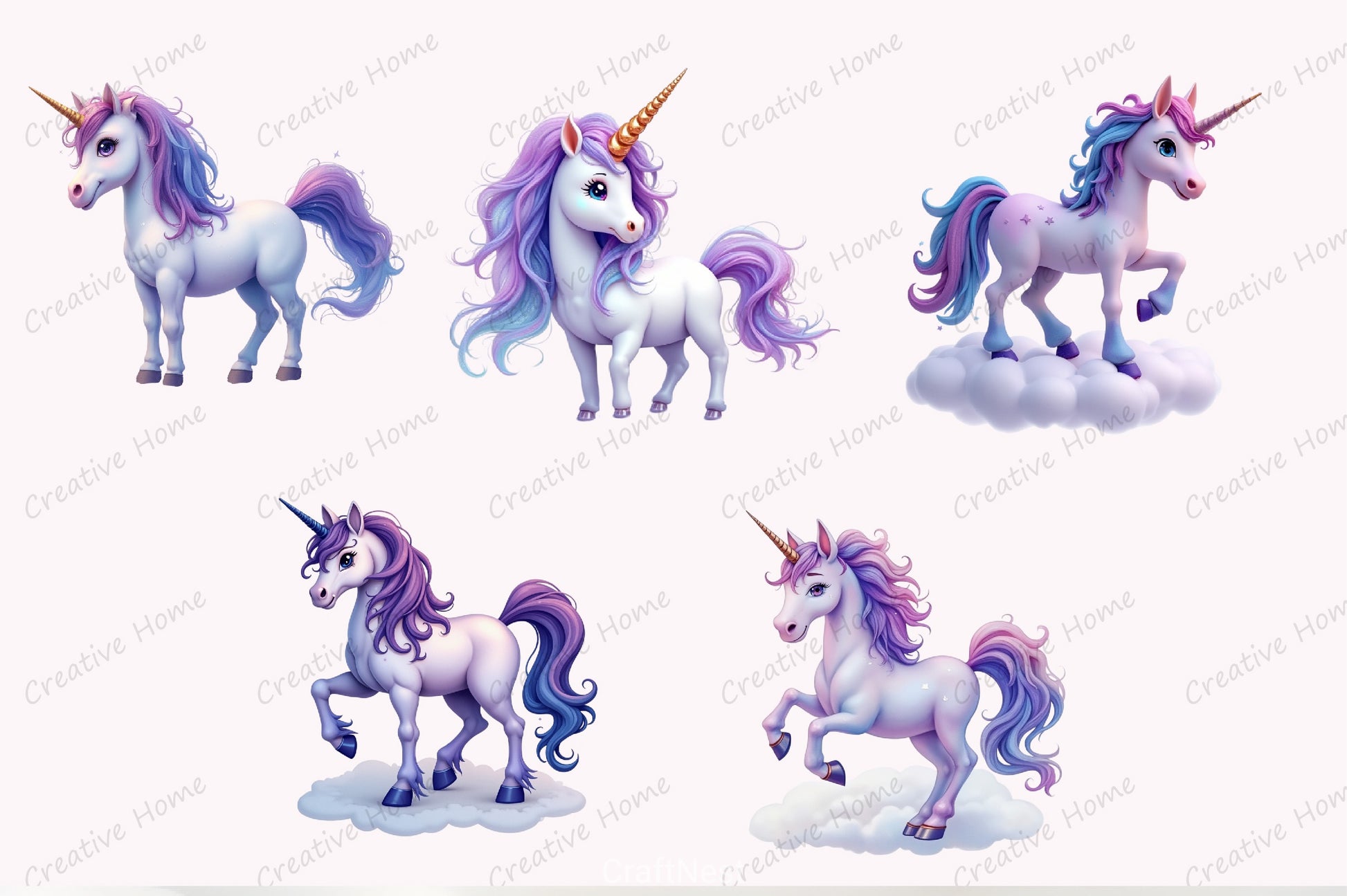 Galaxy Unicorn Clipart Bundle - CraftNest - Digital Crafting and Art