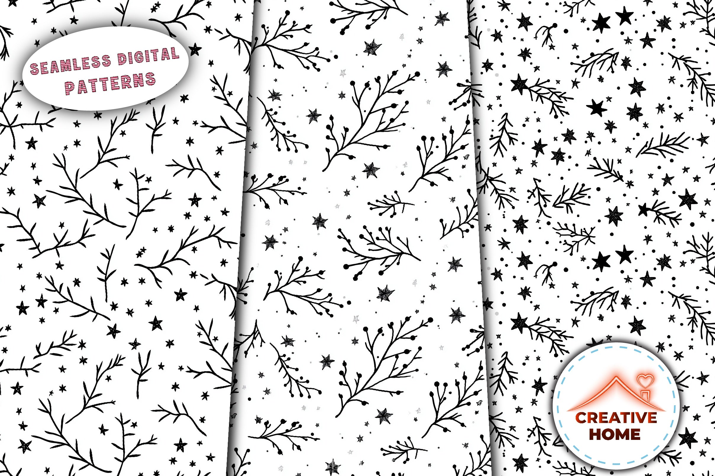 Christmas Stars & Twigs Clipart Bundle - CraftNest - Digital Crafting and Art