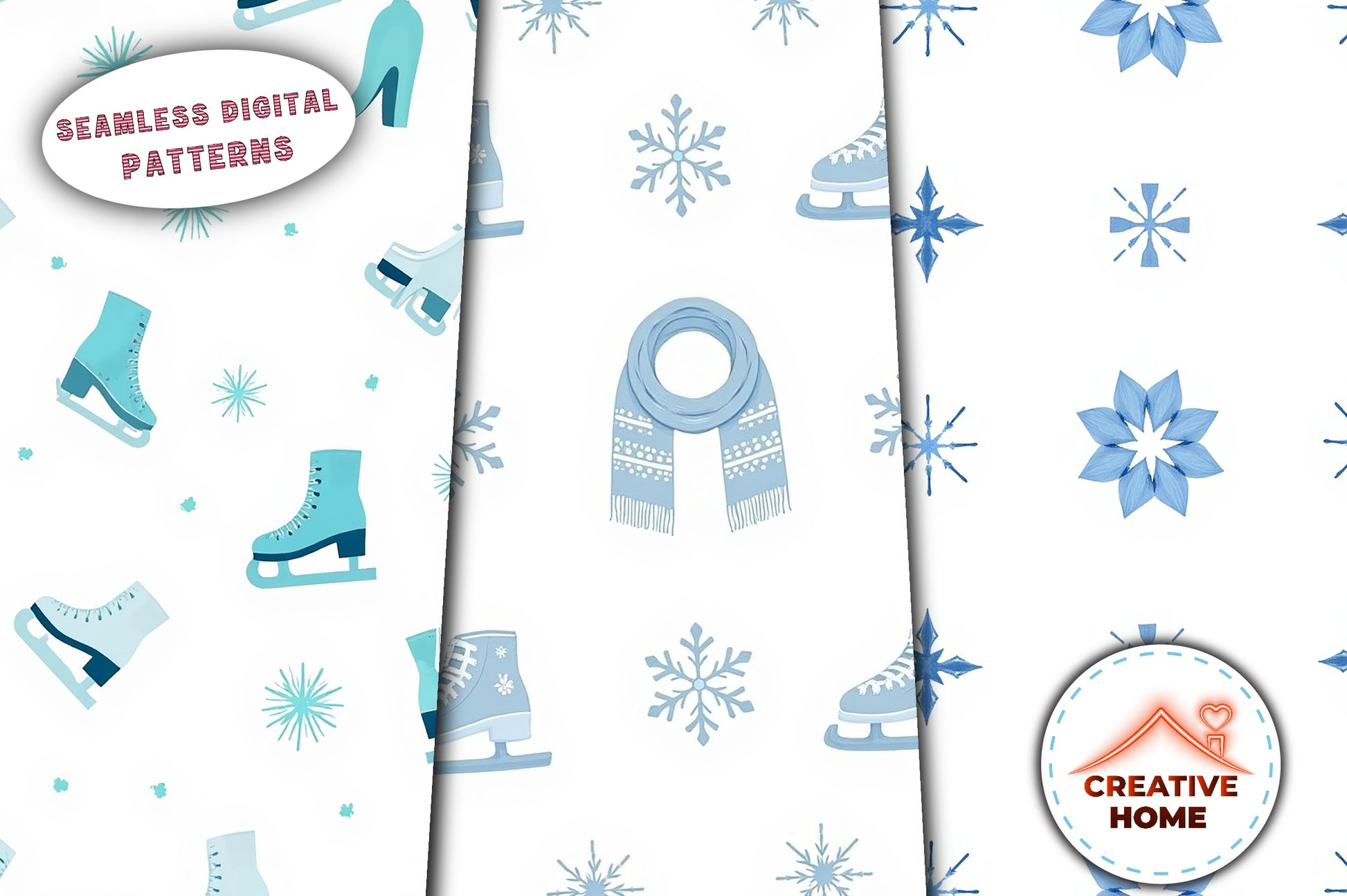 Cozy Ice Skates & Snowflakes Clipart Bundle - CraftNest - Digital Crafting and Art
