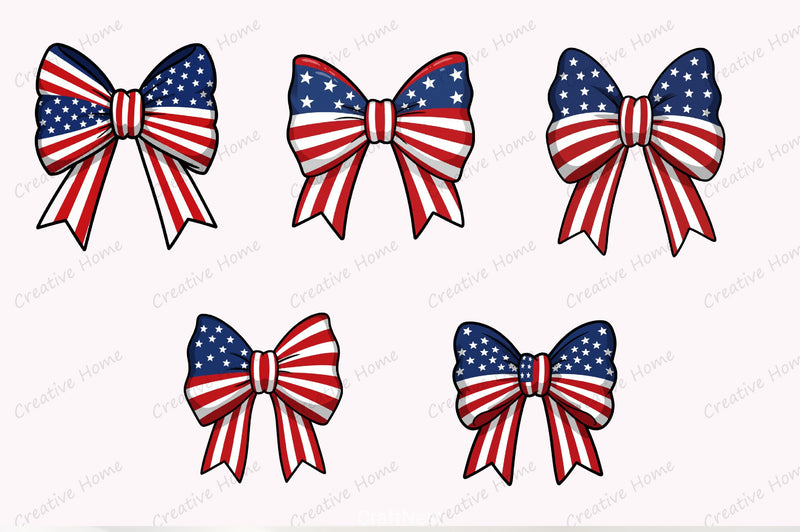 Coquette Bow 4th July Clipart Bundle - CraftNest - Digital Crafting and Art