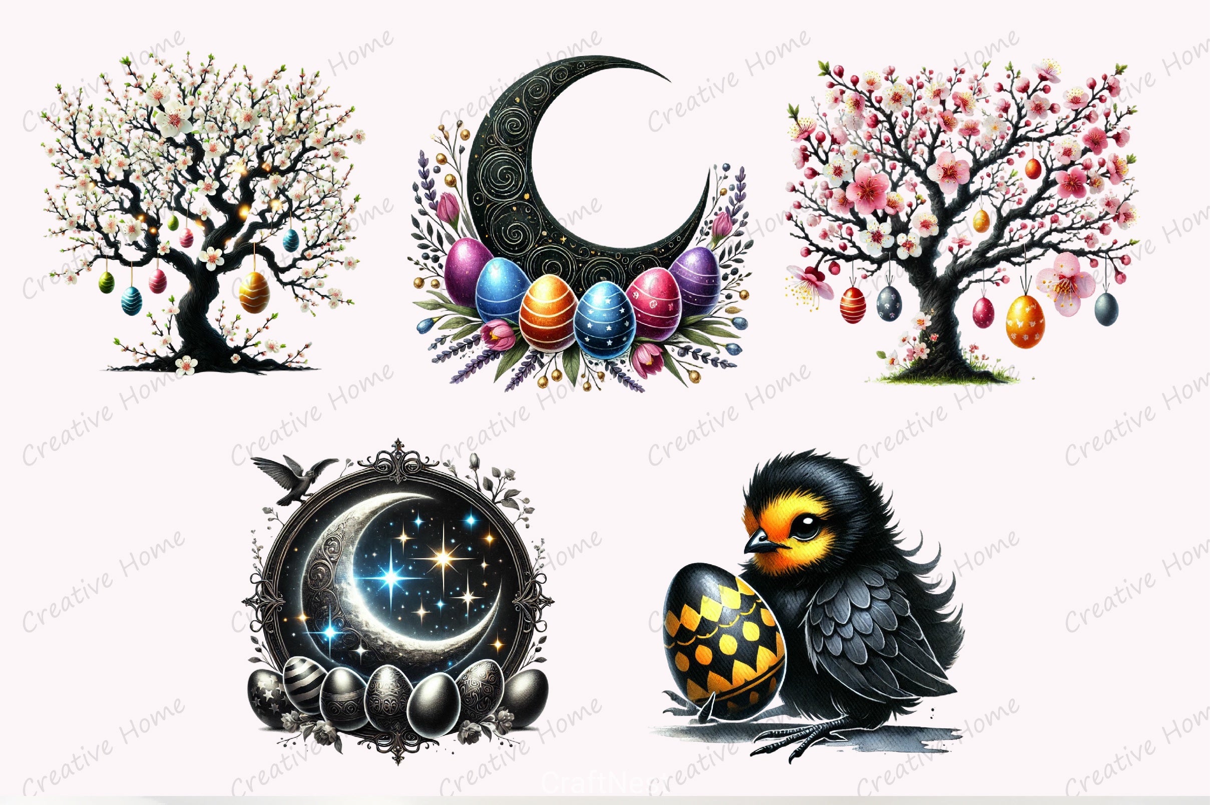 Gothic Easter Clipart Bundle - CraftNest - Digital Crafting and Art