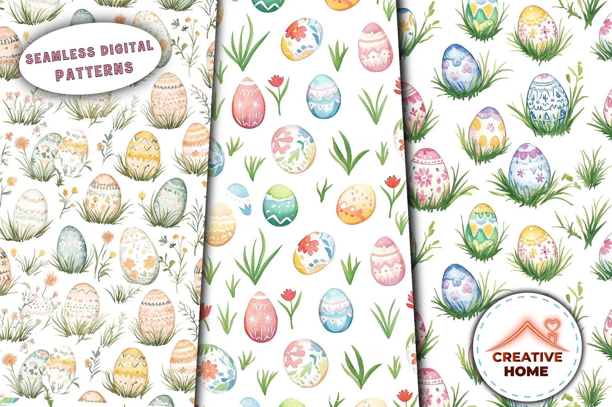 Easter Bunnies & Eggs Clipart Bundle 1 - CraftNest - Digital Crafting and Art