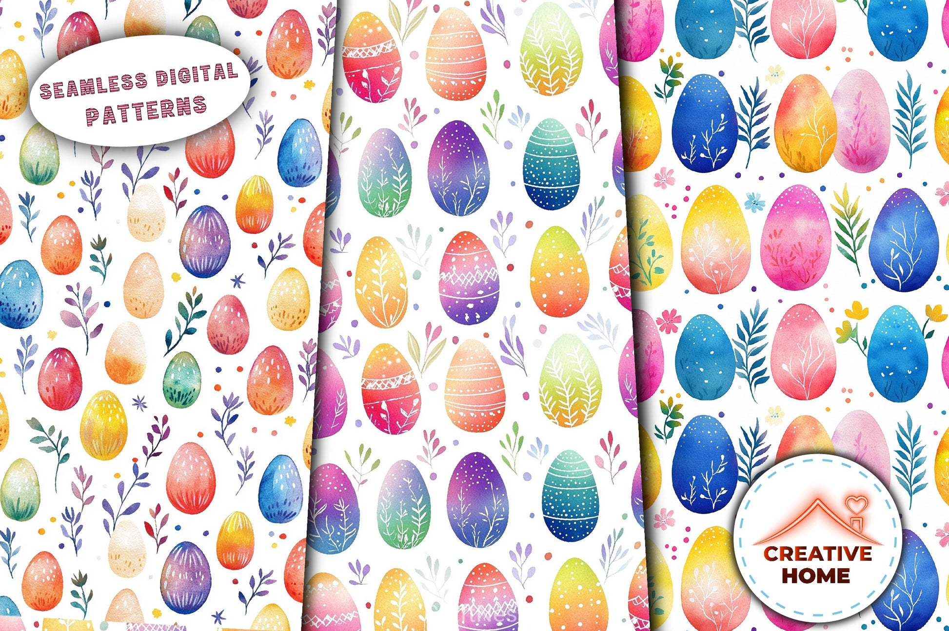 Easter Eggs Pattern Clipart Bundle 1 - CraftNest - Digital Crafting and Art