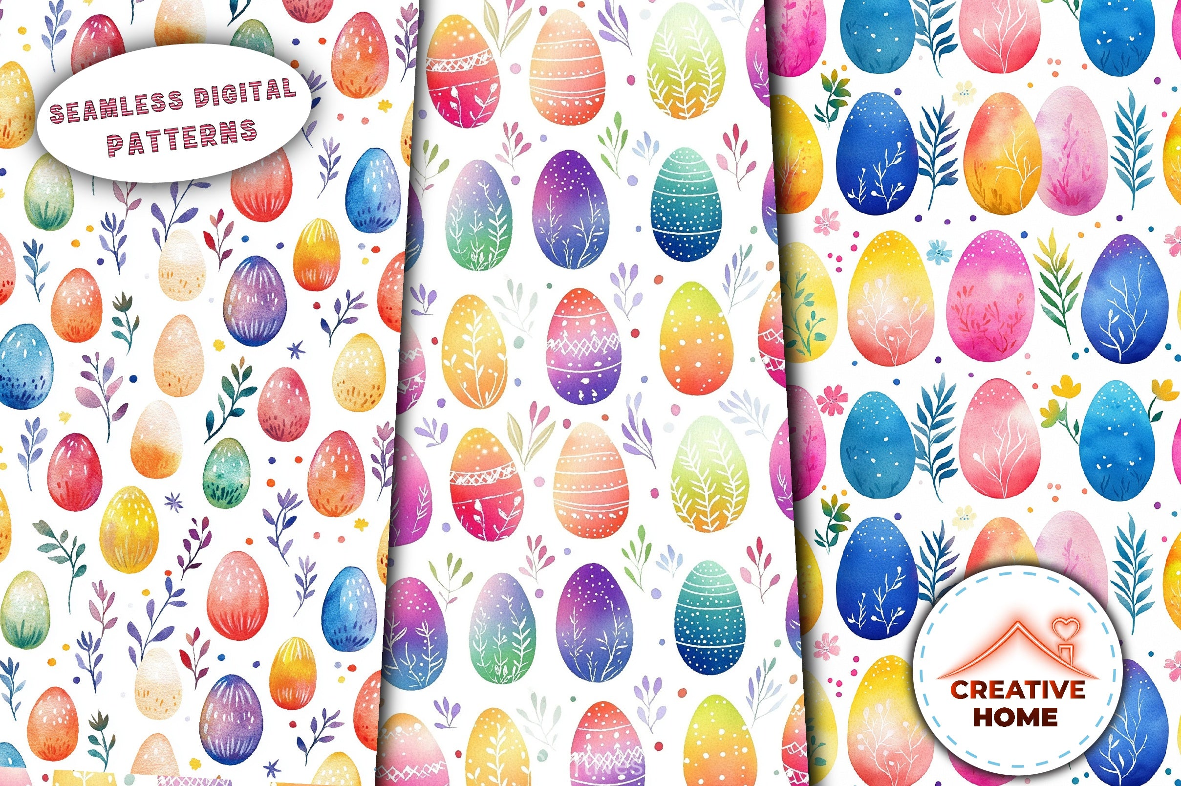 Easter Eggs Pattern Clipart Bundle 1 - CraftNest - Digital Crafting and Art