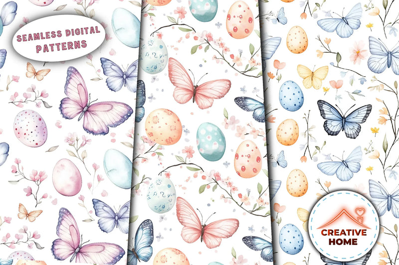 Easter Butterflies Eggs Blossoms Clipart Bundle - CraftNest - Digital Crafting and Art
