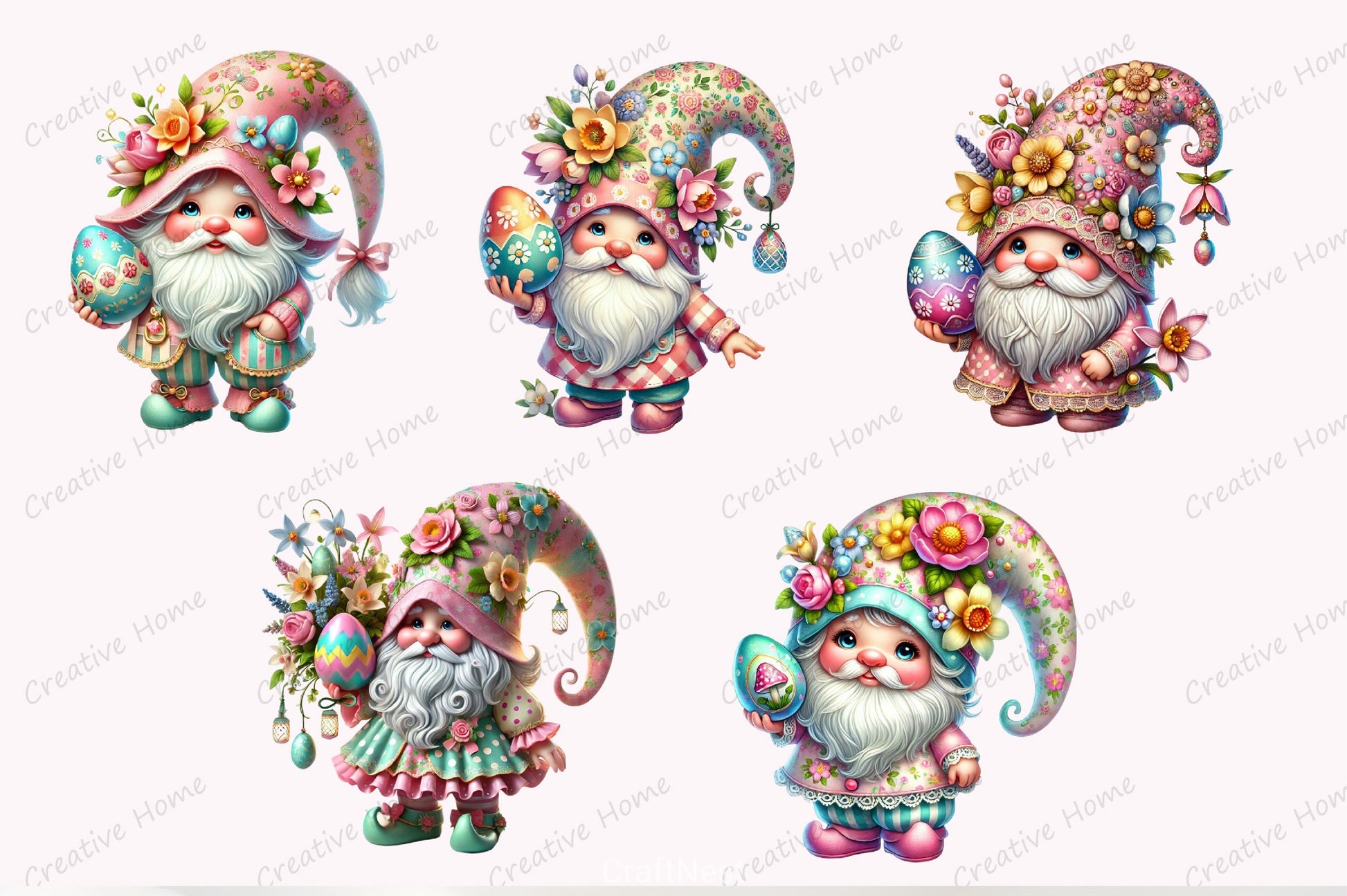 Easter Gnome Clipart Bundle 16 - CraftNest - Digital Crafting and Art