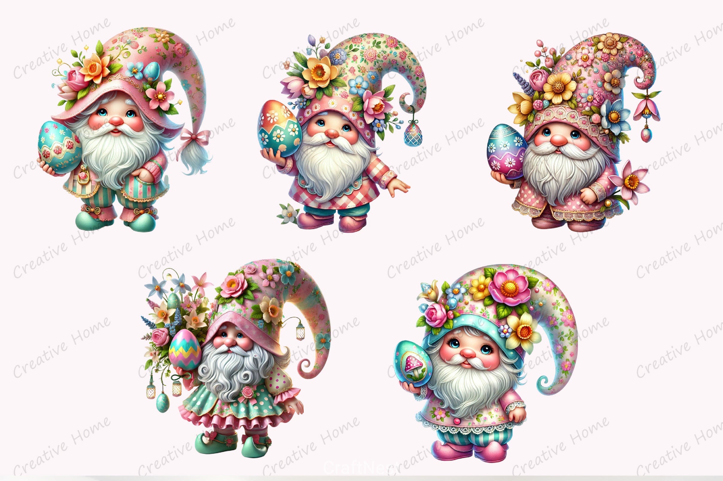 Easter Gnome Clipart Bundle 16 - CraftNest - Digital Crafting and Art