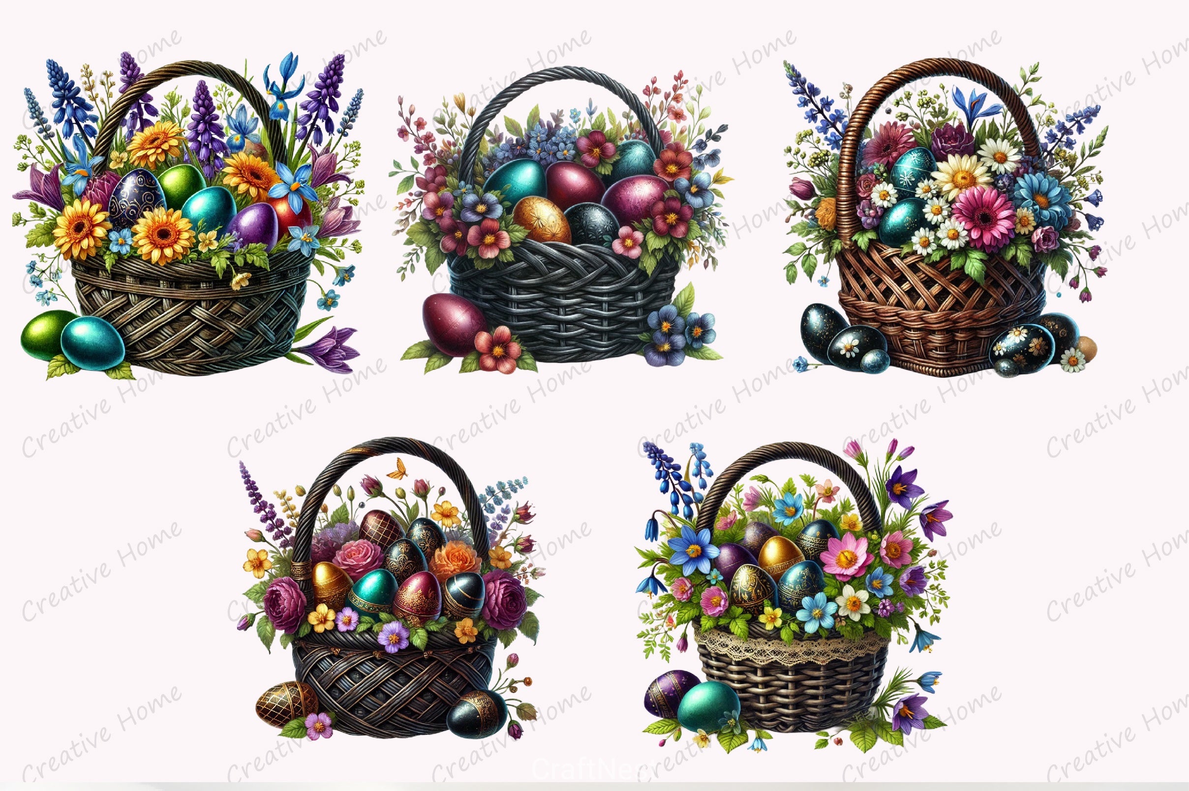 Gothic Easter Basket Clipart Bundle - CraftNest - Digital Crafting and Art