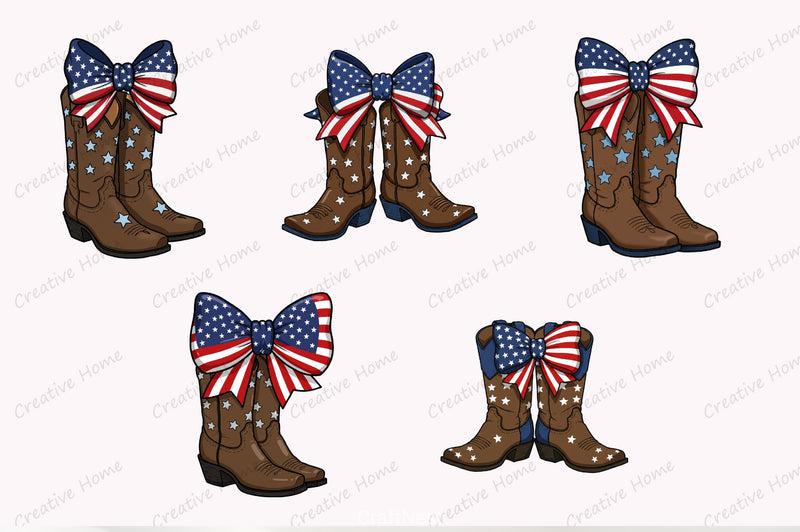 Coquette Cowgirl 4th July Clipart Bundle - CraftNest - Digital Crafting and Art
