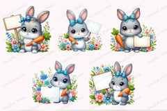 Easter Bunny Sign Clipart Bundle 7 - CraftNest - Digital Crafting and Art