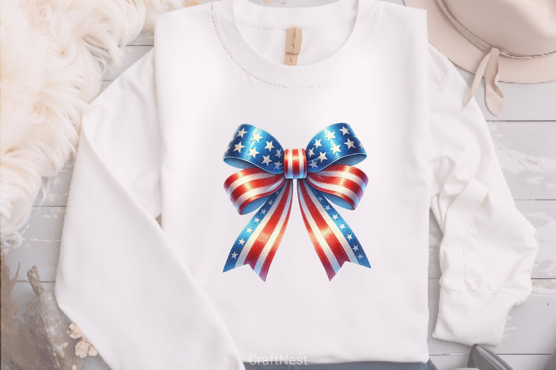 4th of July Bow Ribbon Clipart Bundle - CraftNest - Digital Crafting and Art