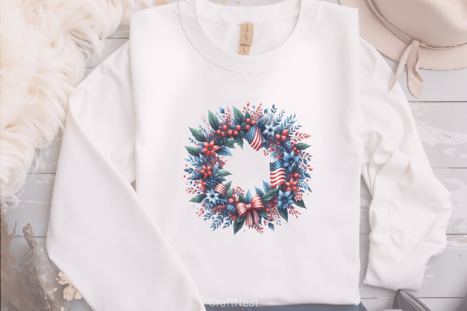 4th of July Wreath Clipart Bundle - CraftNest - Digital Crafting and Art