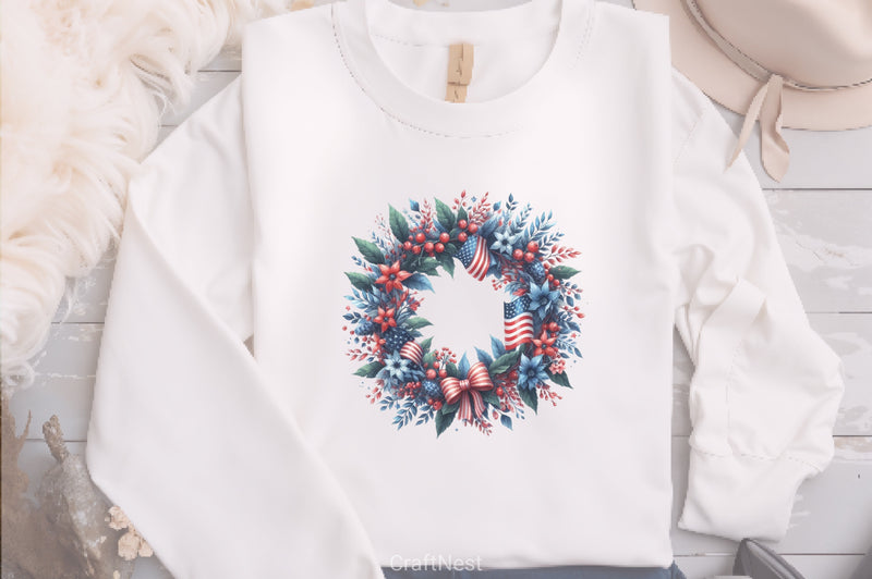 4th of July Wreath Clipart Bundle - CraftNest - Digital Crafting and Art