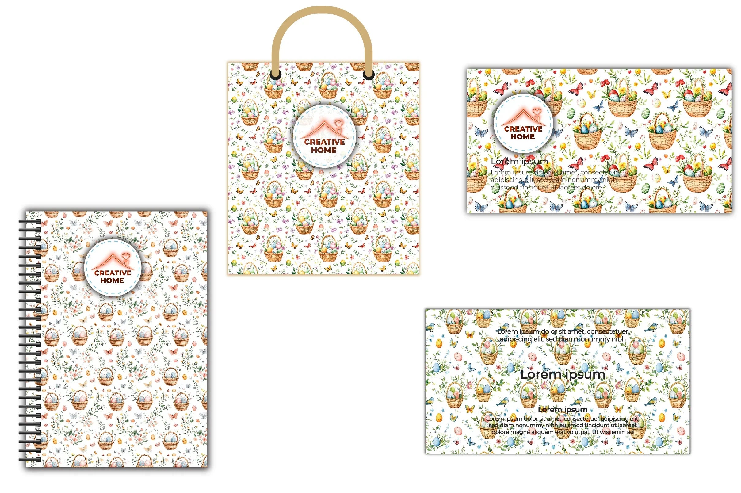 Easter Baskets & Butterflies Clipart Bundle - CraftNest - Digital Crafting and Art