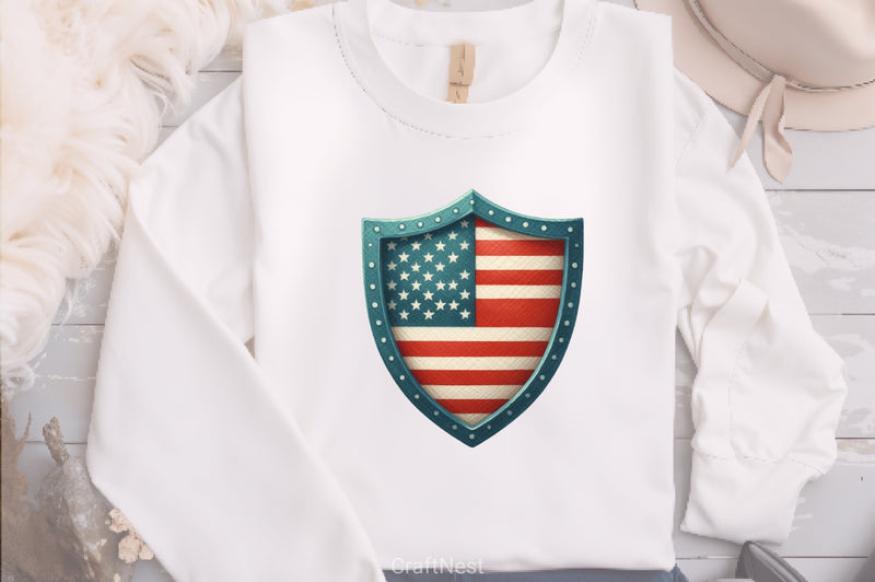 American Flag Shield Clipart Bundle - CraftNest - Digital Crafting and Art