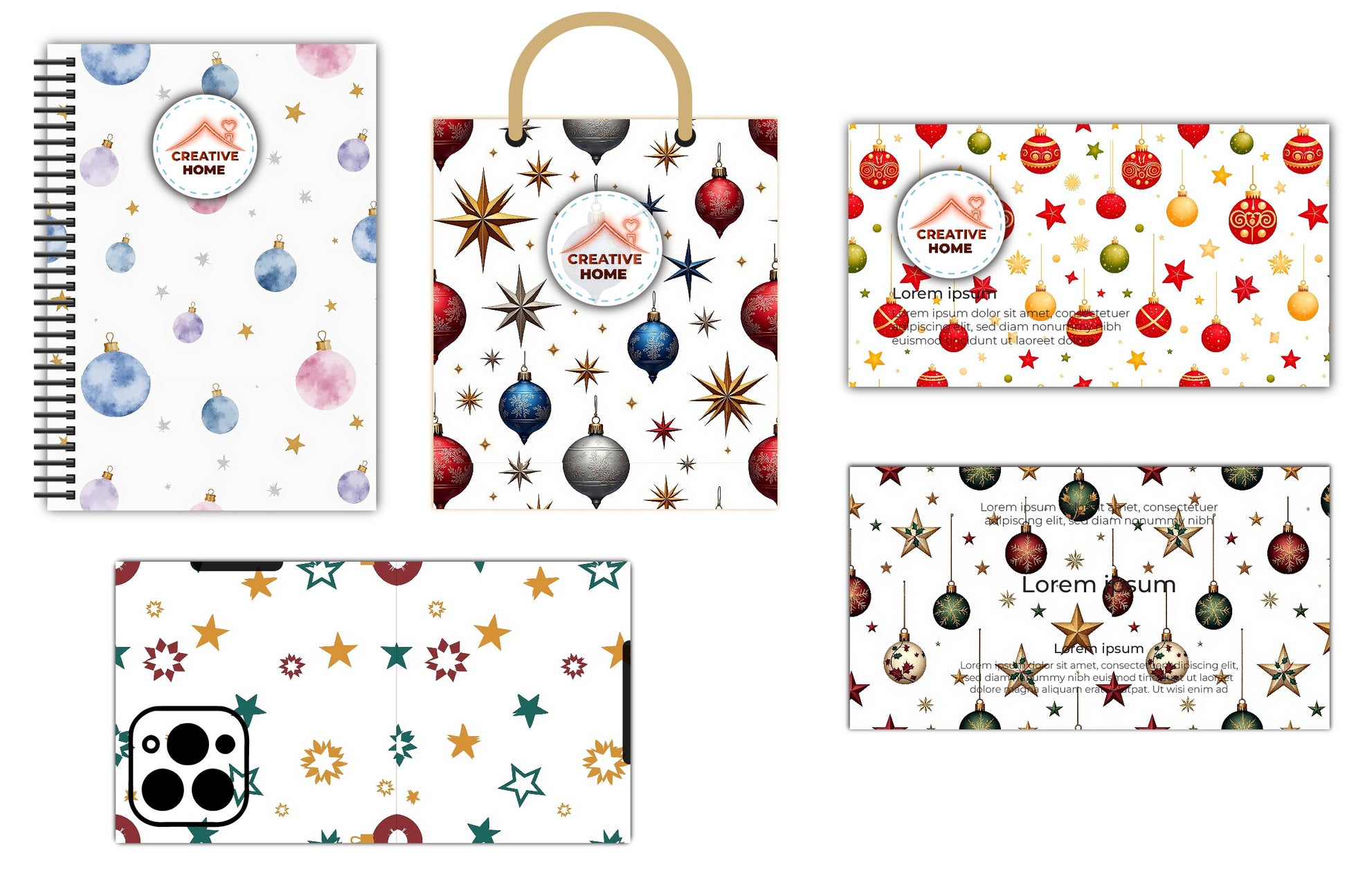 Christmas Baubles & Stars Clipart Bundle - CraftNest - Digital Crafting and Art