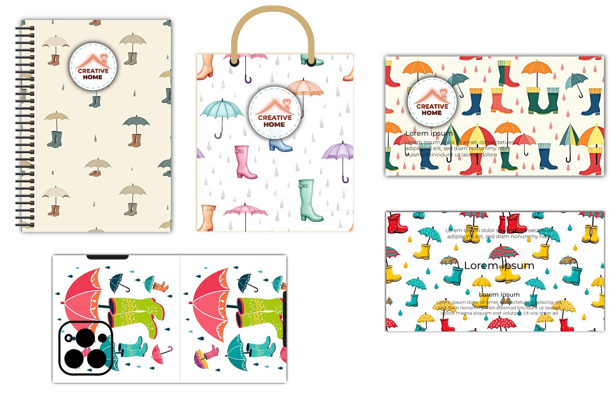 Bright Boots & Umbrellas Clipart Bundle - CraftNest - Digital Crafting and Art