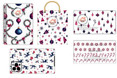 Navy & Berry Xmas Pattern Clipart Bundle - CraftNest - Digital Crafting and Art