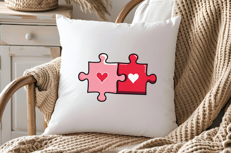 Heart Puzzle Valentine Clipart Bundle - CraftNest - Digital Crafting and Art